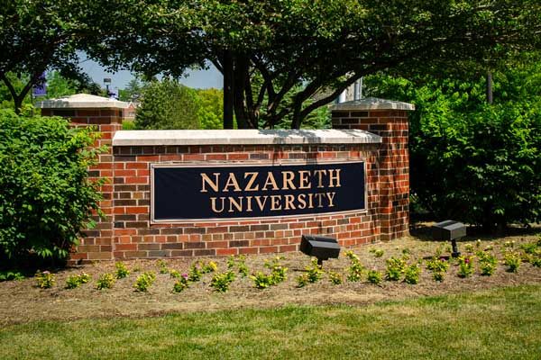 Nazareth University sign